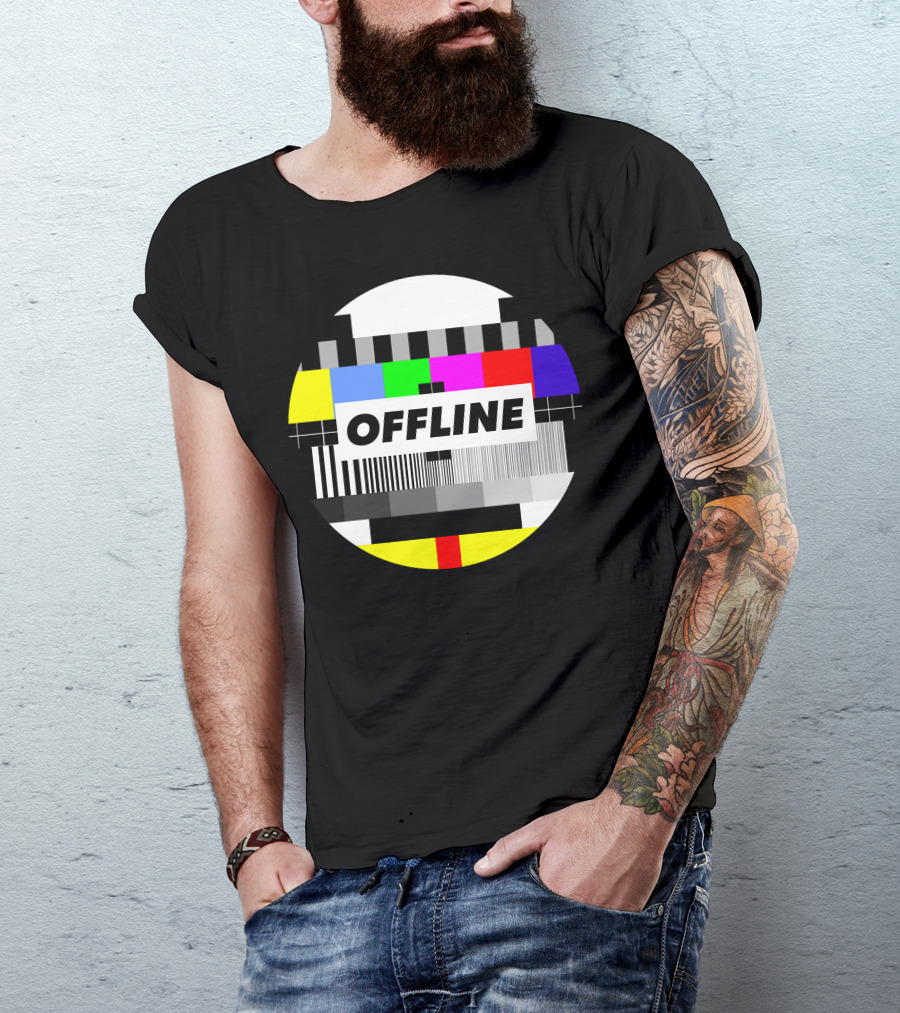 Offline Retro TV Test Pattern Spectrum T-Shirt
