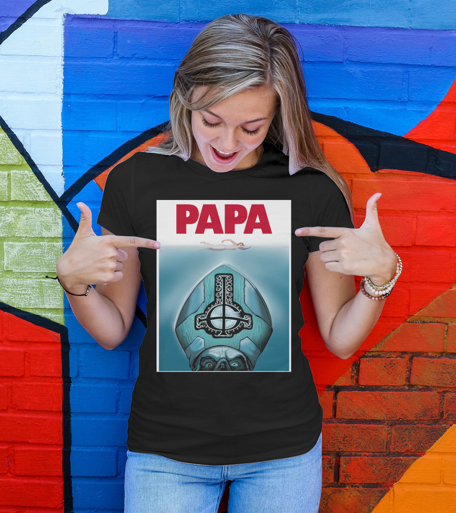 Papa Emeritus Ghost Jaws Homage T-Shirt