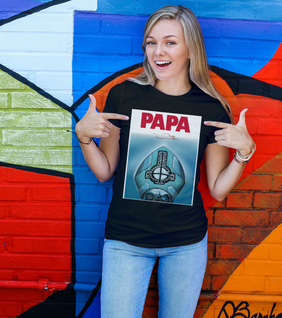 Papa Emeritus Ghost Jaws Homage T-Shirt
