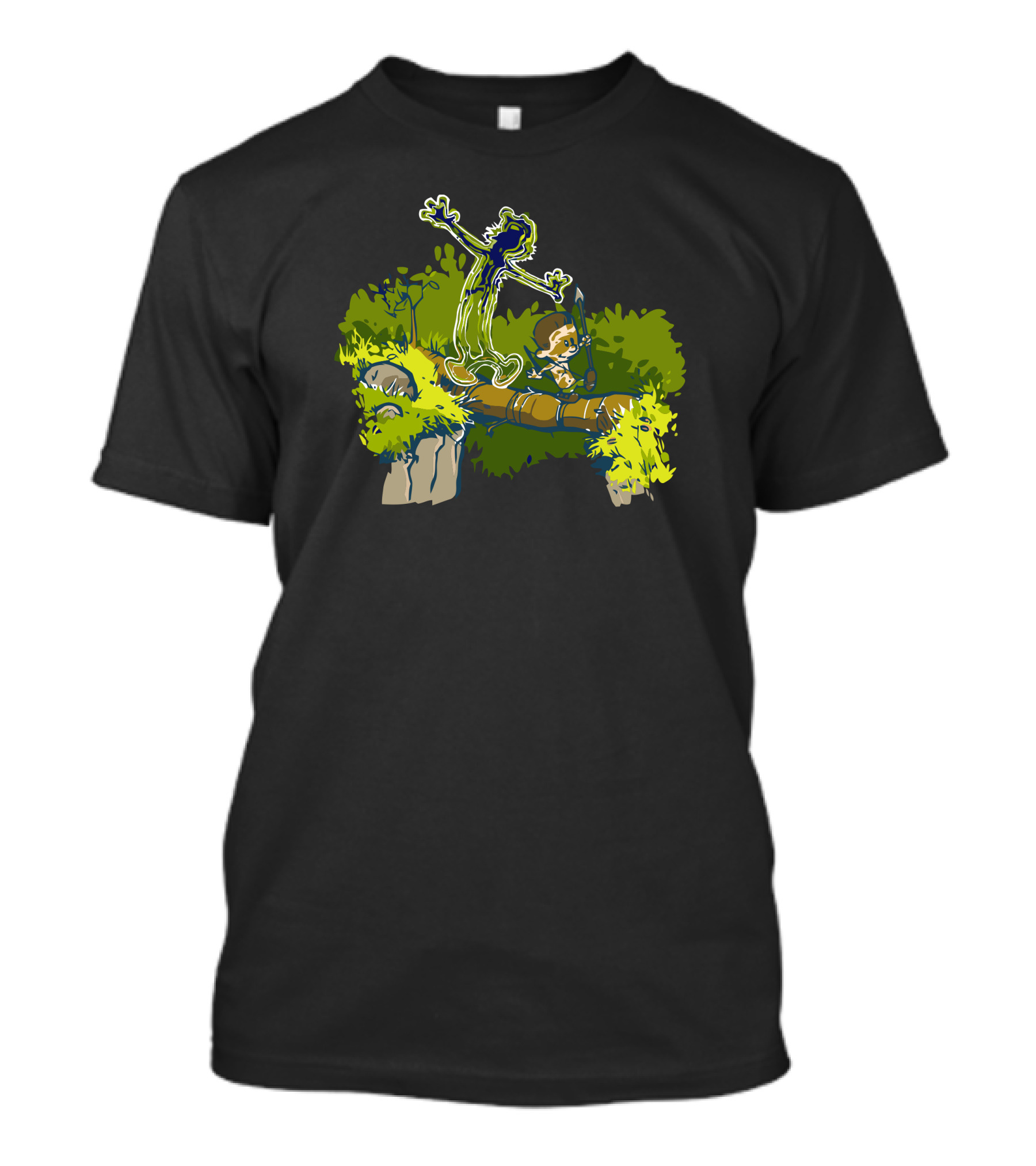 Calvin And Hobbes Jungle Adventure Sketch T-Shirt