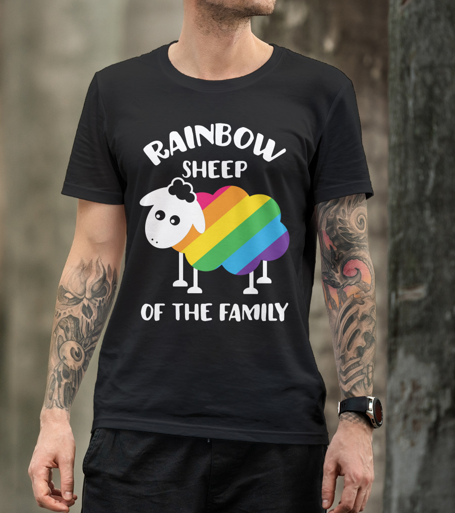 Rainbow Sheep Cute Colorful Pride Symbol Family T-Shirt