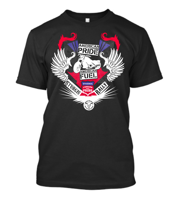 American Pride Sturgis Rally Motorcycle Fuel Ethanol Wings T-Shirt