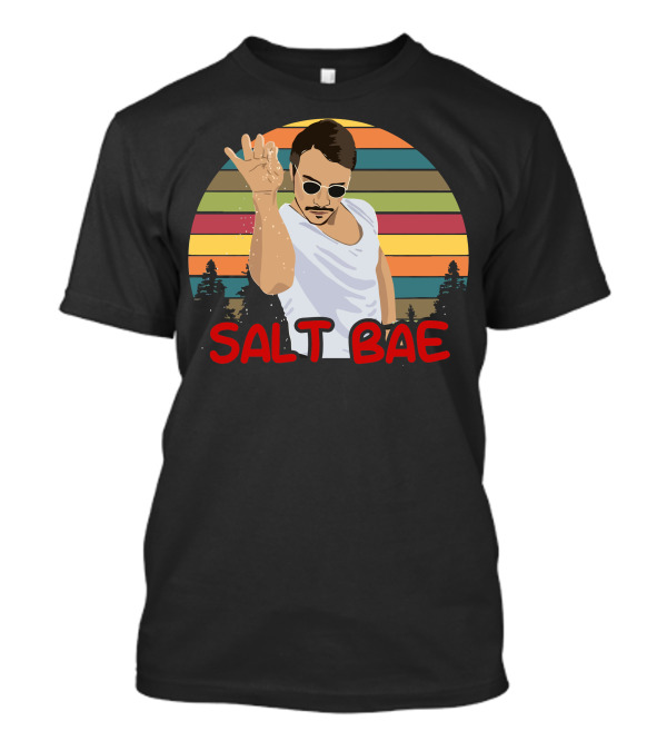 Salt Bae Retro Striped Background Forest T-Shirt