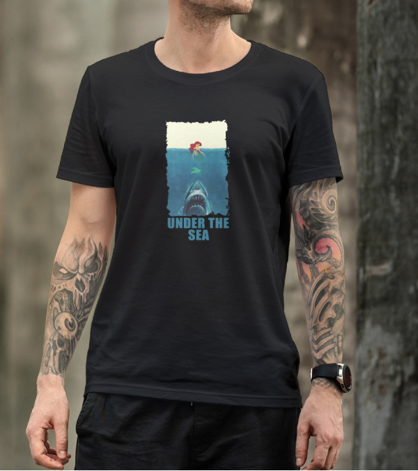 Under The Sea Mermaid And Jaws Mashup T-Shirt