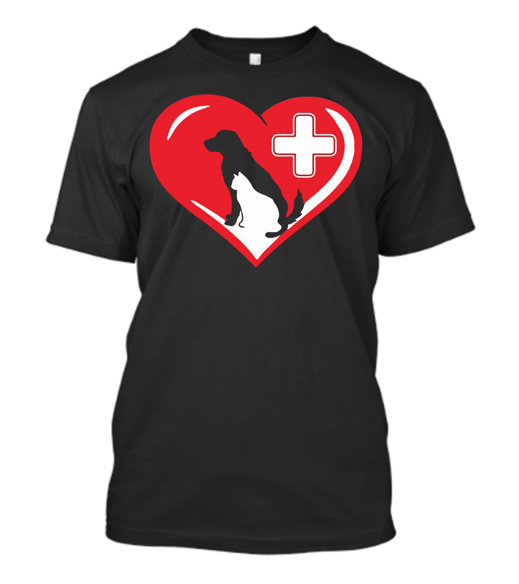 Heart Love Cat And Dog Veterinary Animal Pet Care T-Shirt