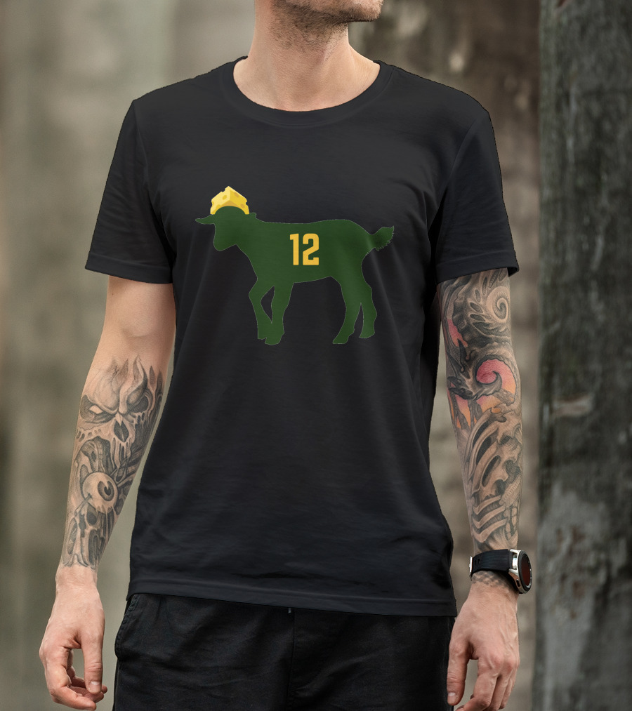 Aaron Rodgers Number 12 Cheesehead Goat T-Shirt