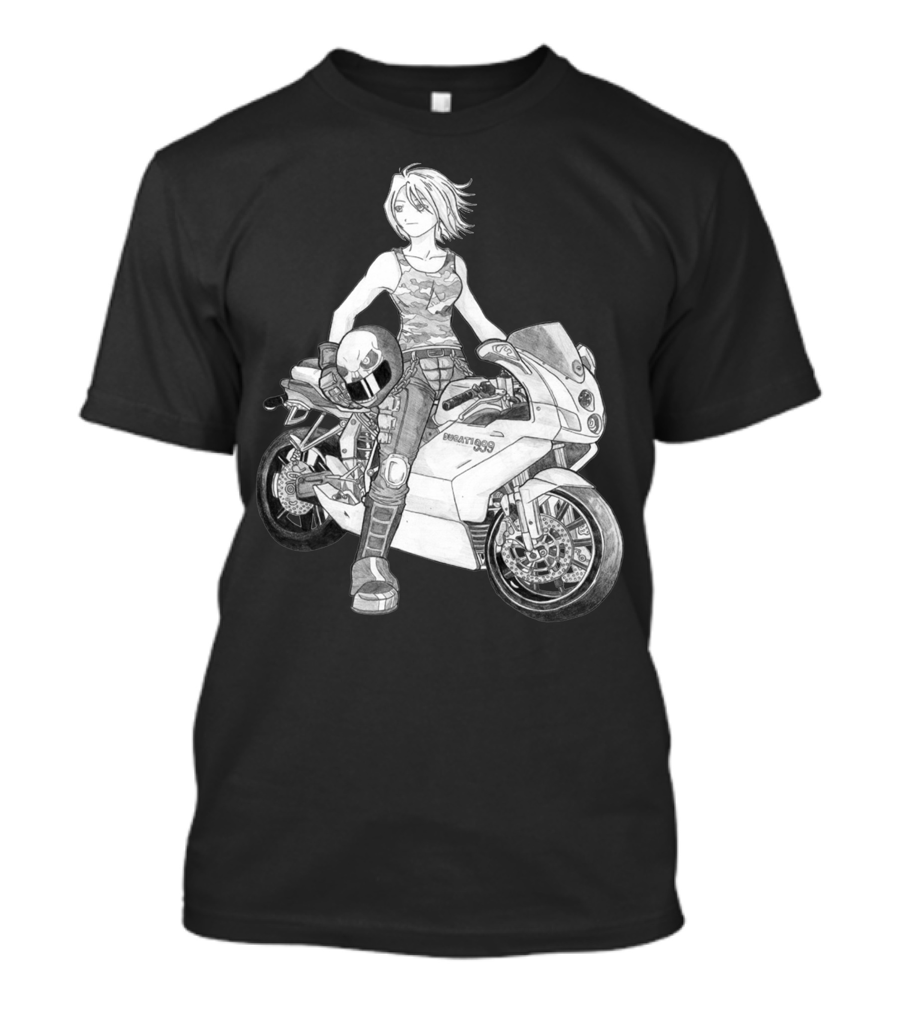 Akira Ducati999 Manga Motorcycle Character T-Shirt
