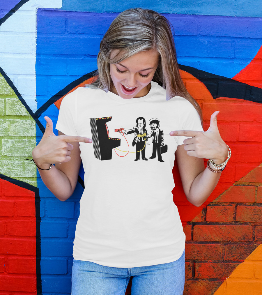 Banksy Pulp Fiction Arcade Gun Standoff T-Shirt