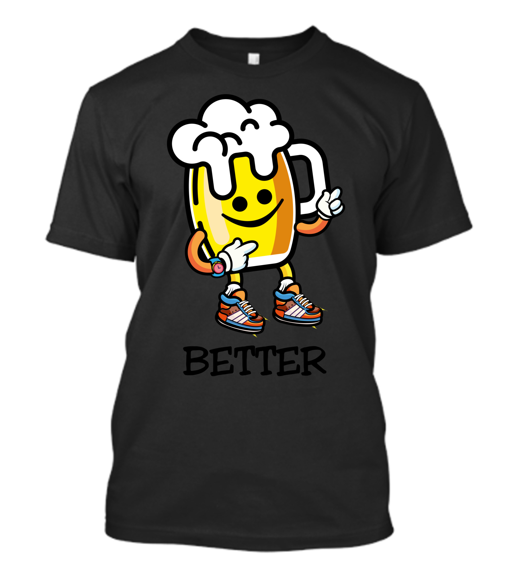 Better Beer Smiling Mug Cartoon T-Shirt