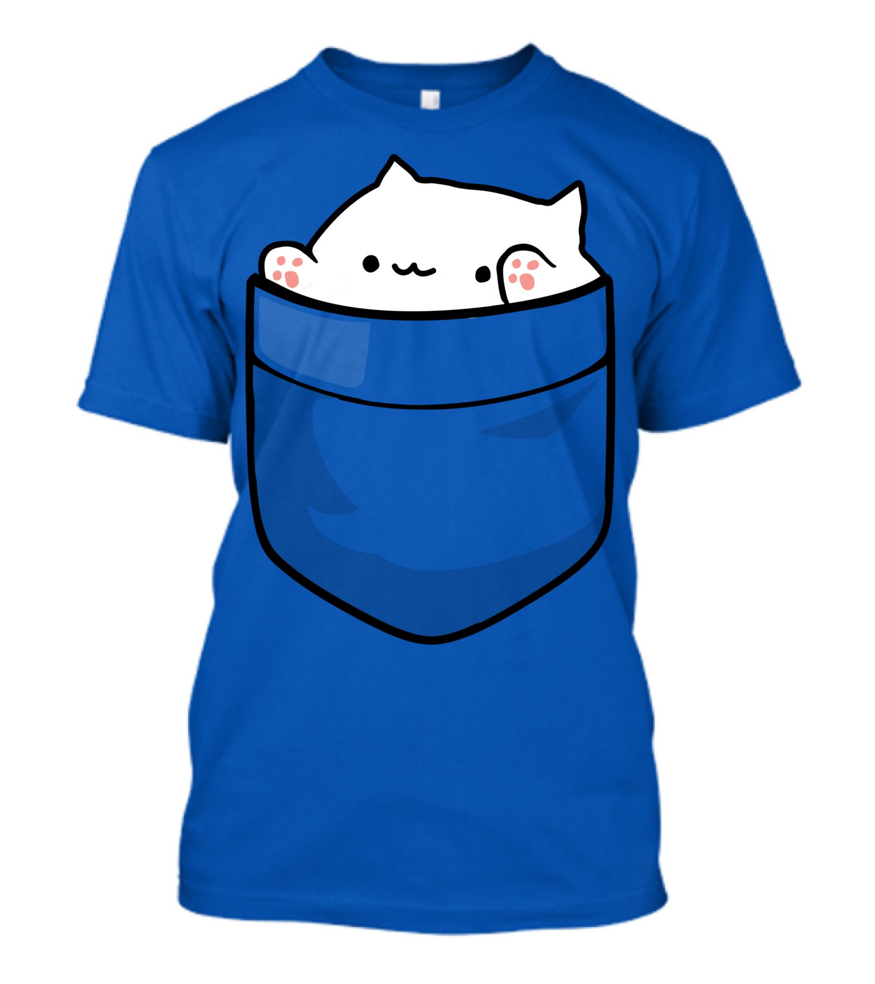 Bongo Cat In Pocket White Kitty Wholesome Meme T-Shirt