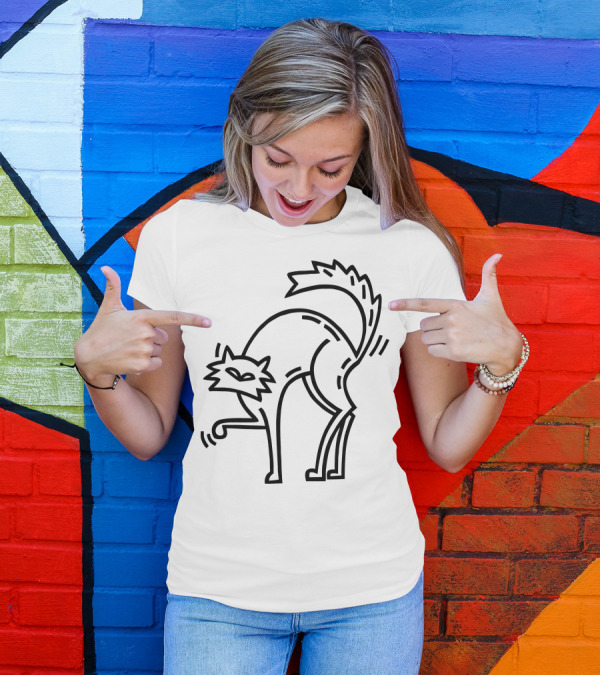 Cat Royalty Feline Majesty Iconic Outline T-Shirt
