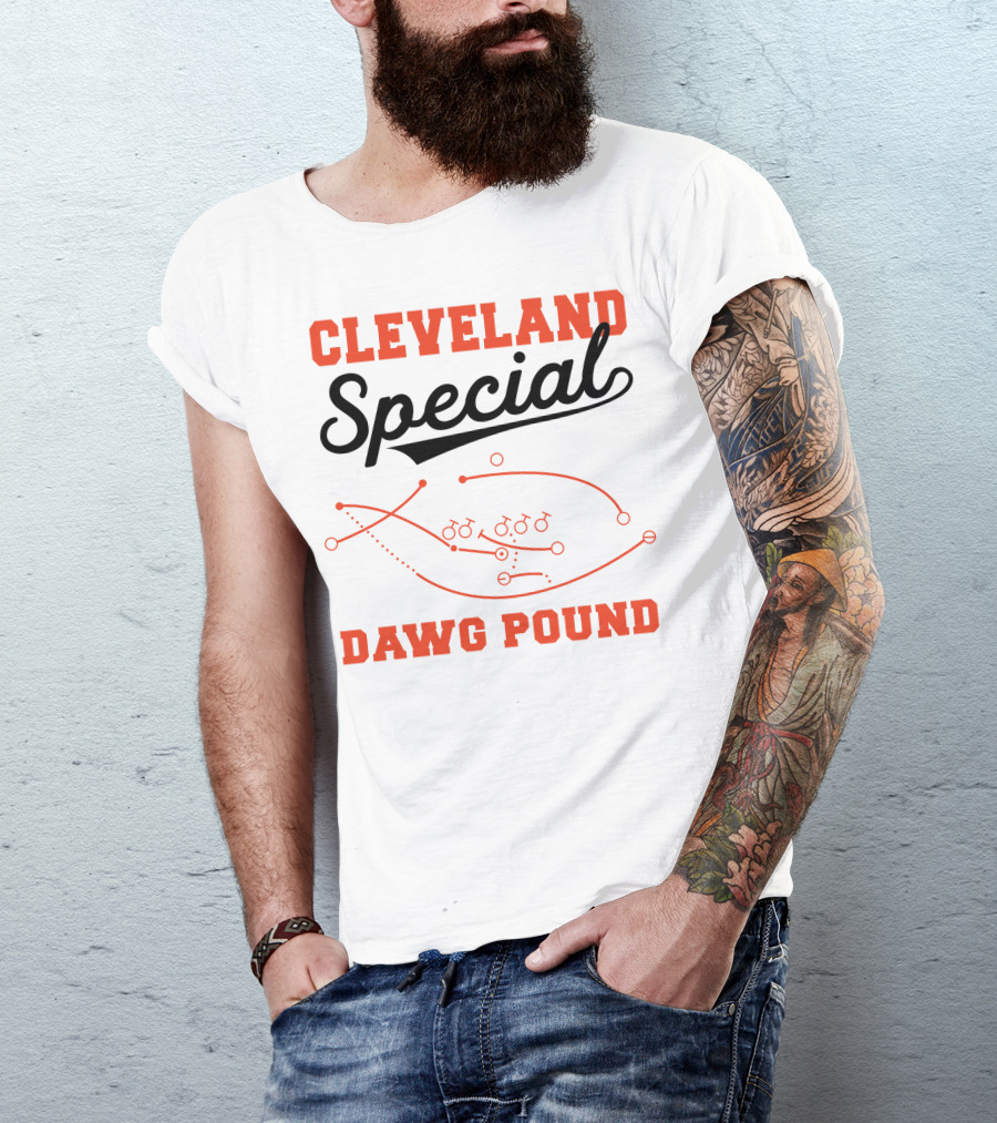 Cleveland Special Dawg Pound Football Play Diagram T-Shirt