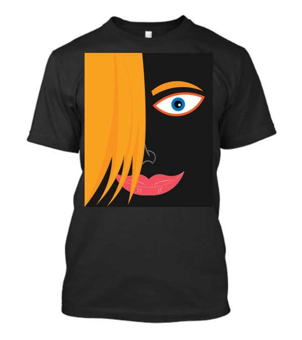 Funny Lovely Face Modern Minimalist Yellow Hair T-Shirt