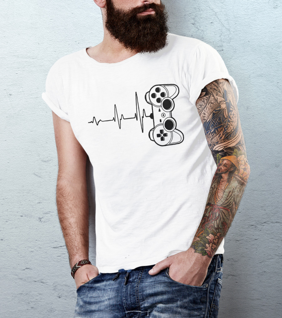 Gamer Heartbeat Controller Video Game Lover T-Shirt