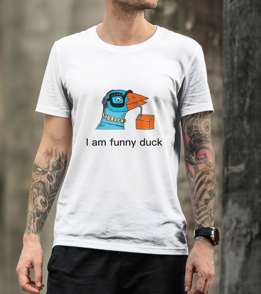 I Am Funny Duck Glasses Necklace Beak Box T-Shirt