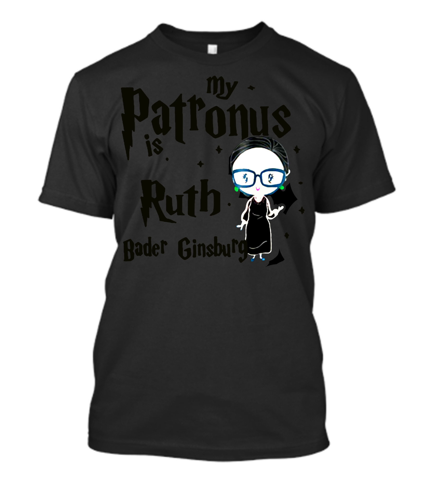 My Patronus Is Ruth Bader Ginsburg Wizardry Style Cartoon T-Shirt