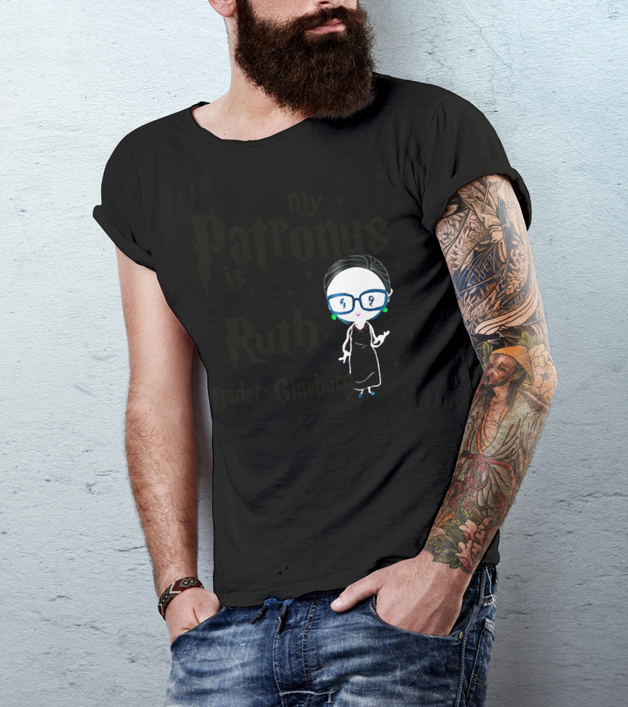 My Patronus Is Ruth Bader Ginsburg Wizardry Style Cartoon T-Shirt