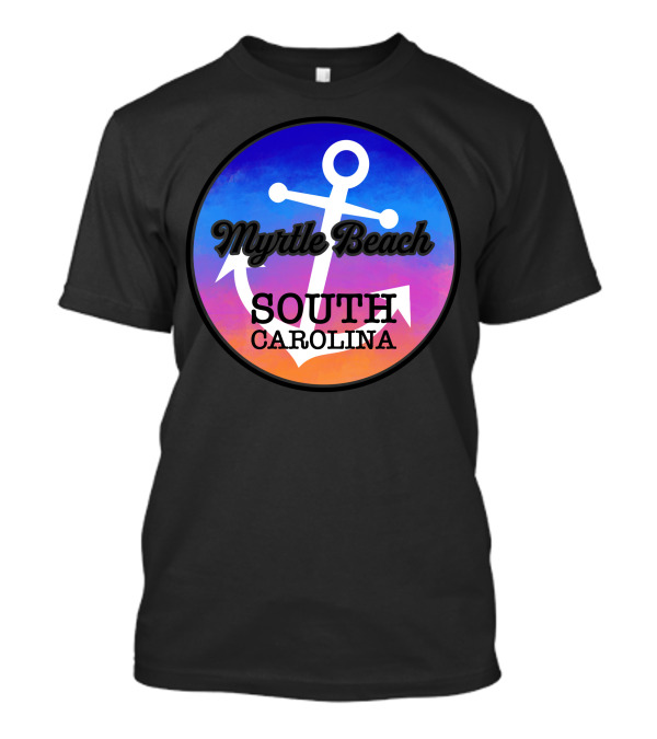 Myrtle Beach South Carolina Anchor Circle Ocean Sunset T-Shirt