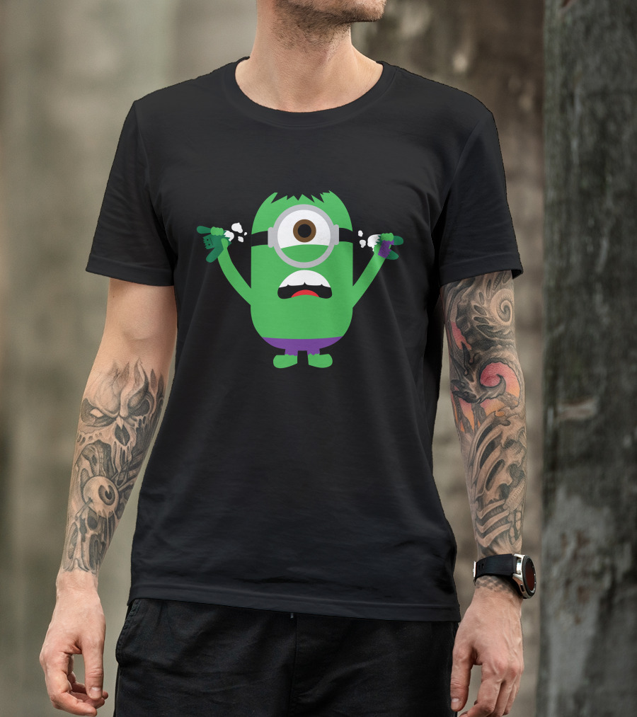 Hulk Minion Funny Superhero Parody Image T-Shirt