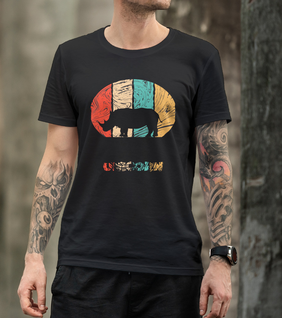 Save The Chubby Unicorns Rhino Retro T-Shirt