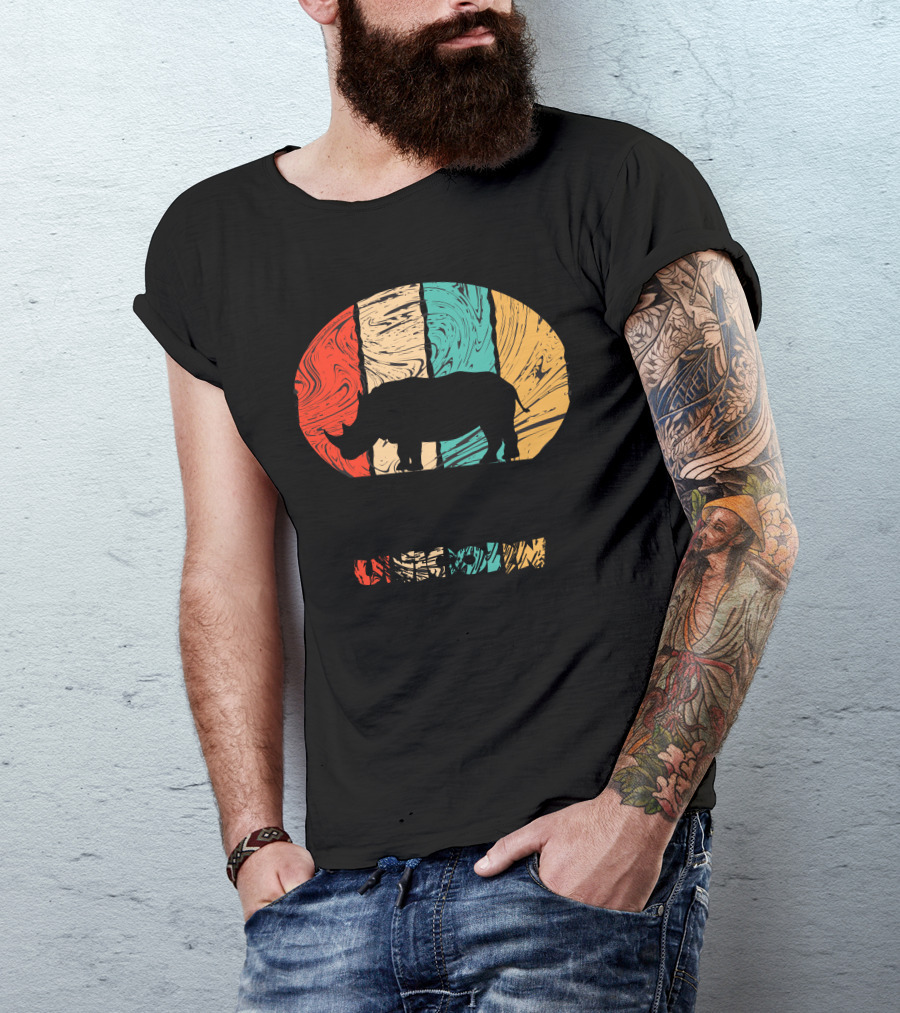 Save The Chubby Unicorns Rhino Retro T-Shirt