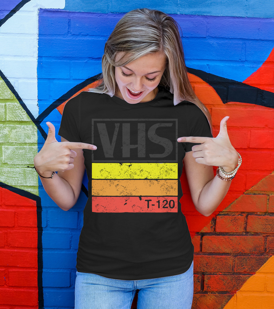 VHS T-120 Retro Stripes T-Shirt
