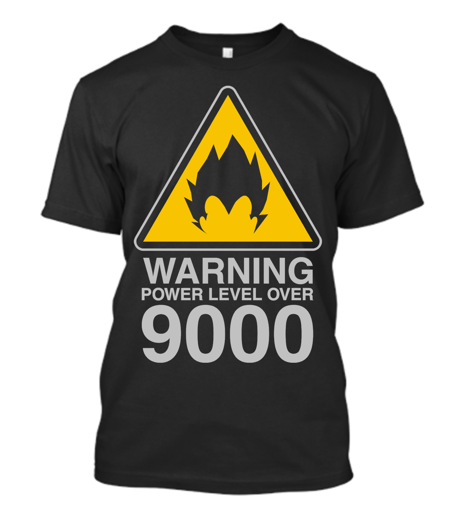 WARNING POWER LEVEL OVER 9000 Vegeta Silhouette Triangle T-Shirt