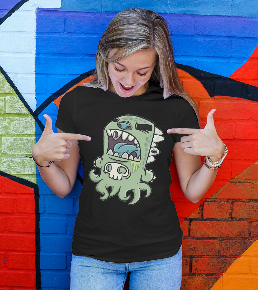 Achoo New Monster Octopus Skull Creature T-Shirt