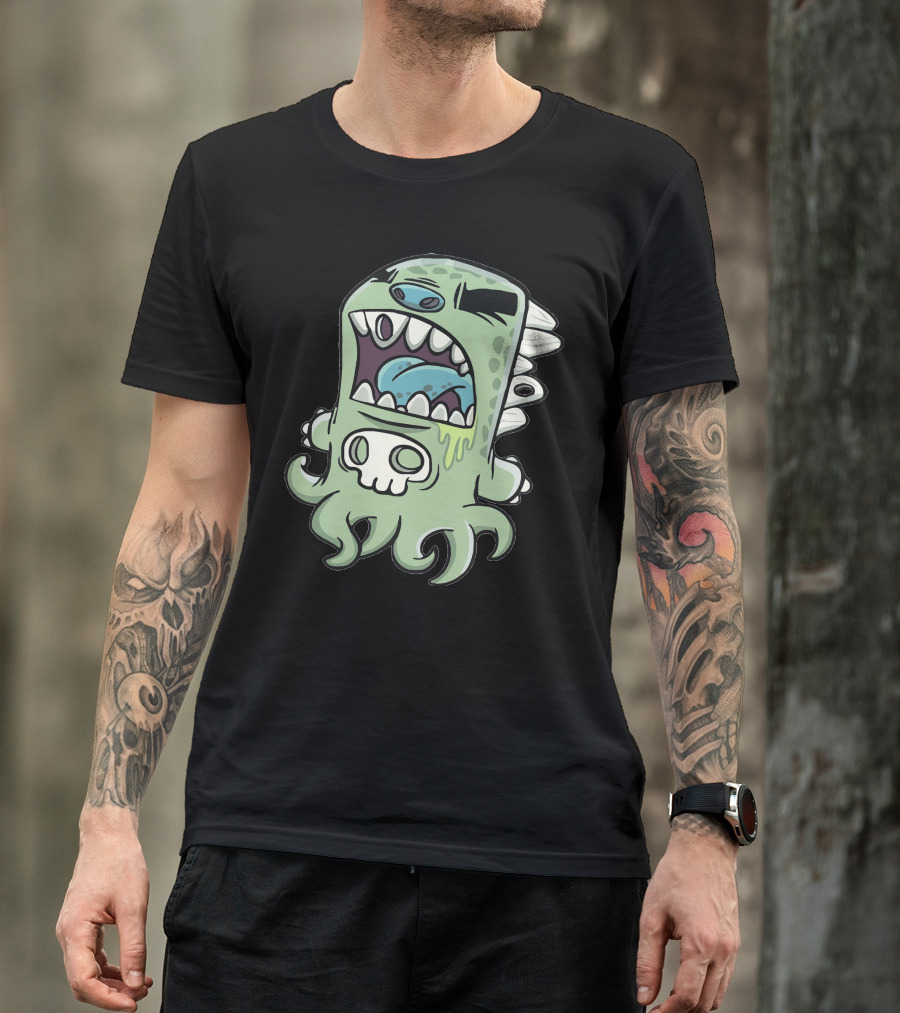 Achoo New Monster Octopus Skull Creature T-Shirt