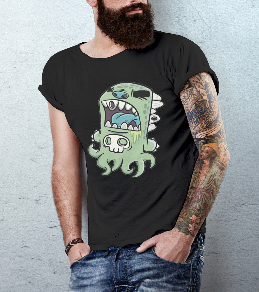 Achoo New Monster Octopus Skull Creature T-Shirt