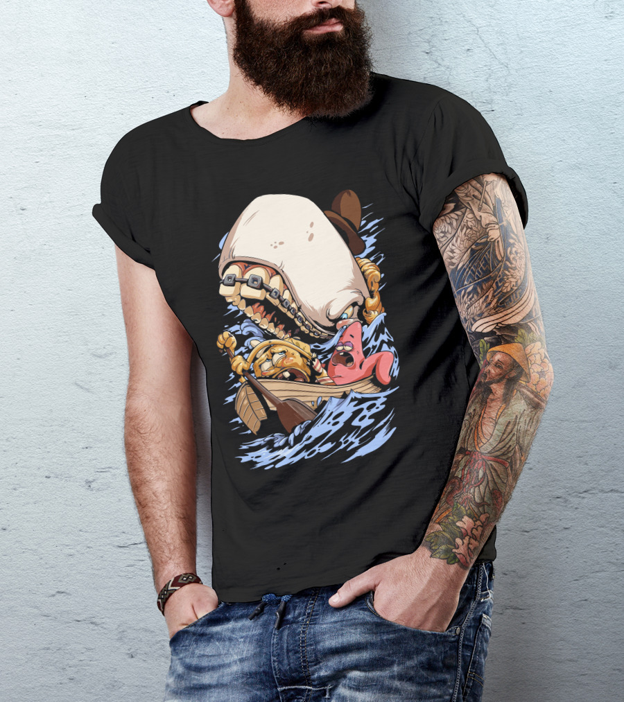 Ahoy New Nautical Adventure With Cartoon Characters And Giant Whale Encounter T-Shirt