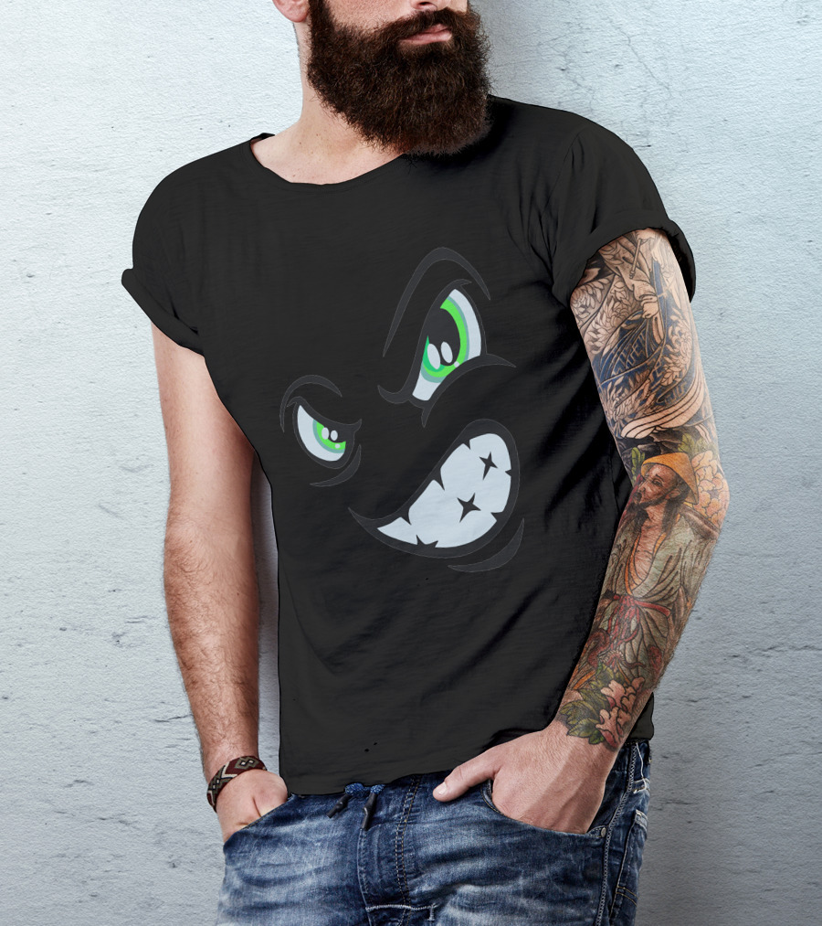 Angry Cartoon Face Grinning Eyes And Teeth T-Shirt