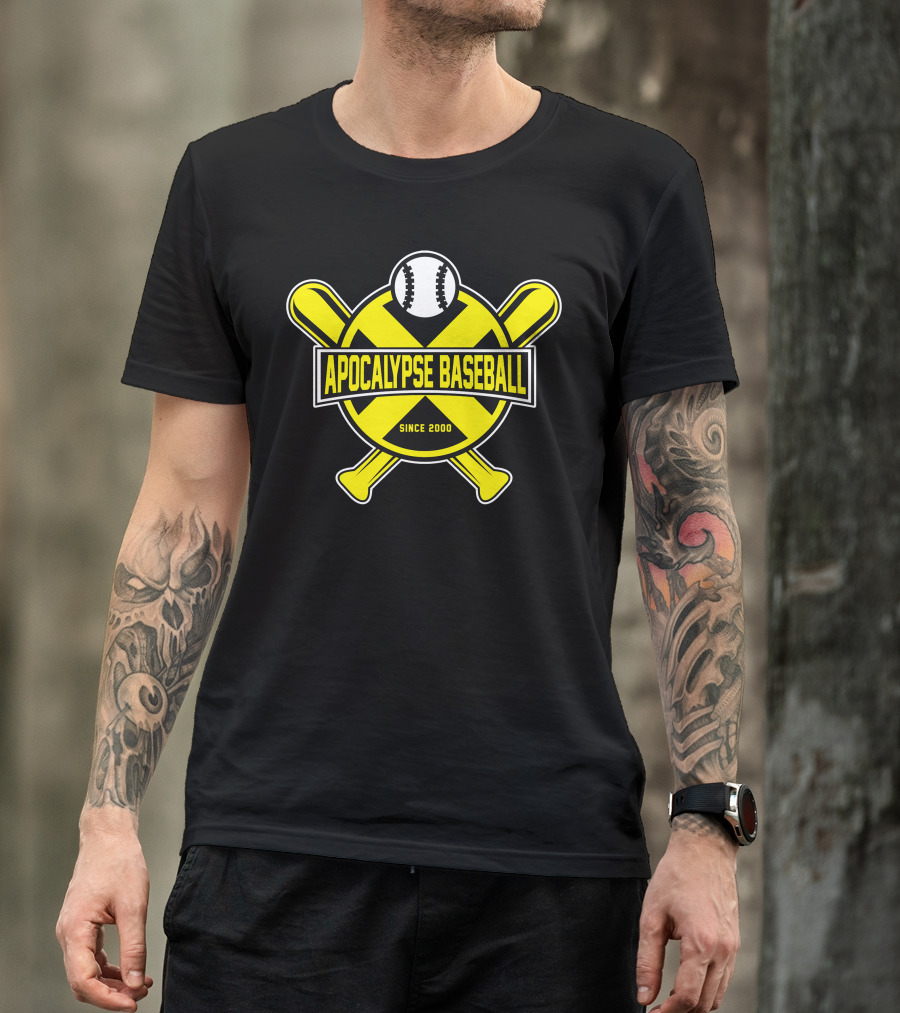 Apocalypse Baseball Since 2000 Baseball Crossed Bats Radiation T-Shirt