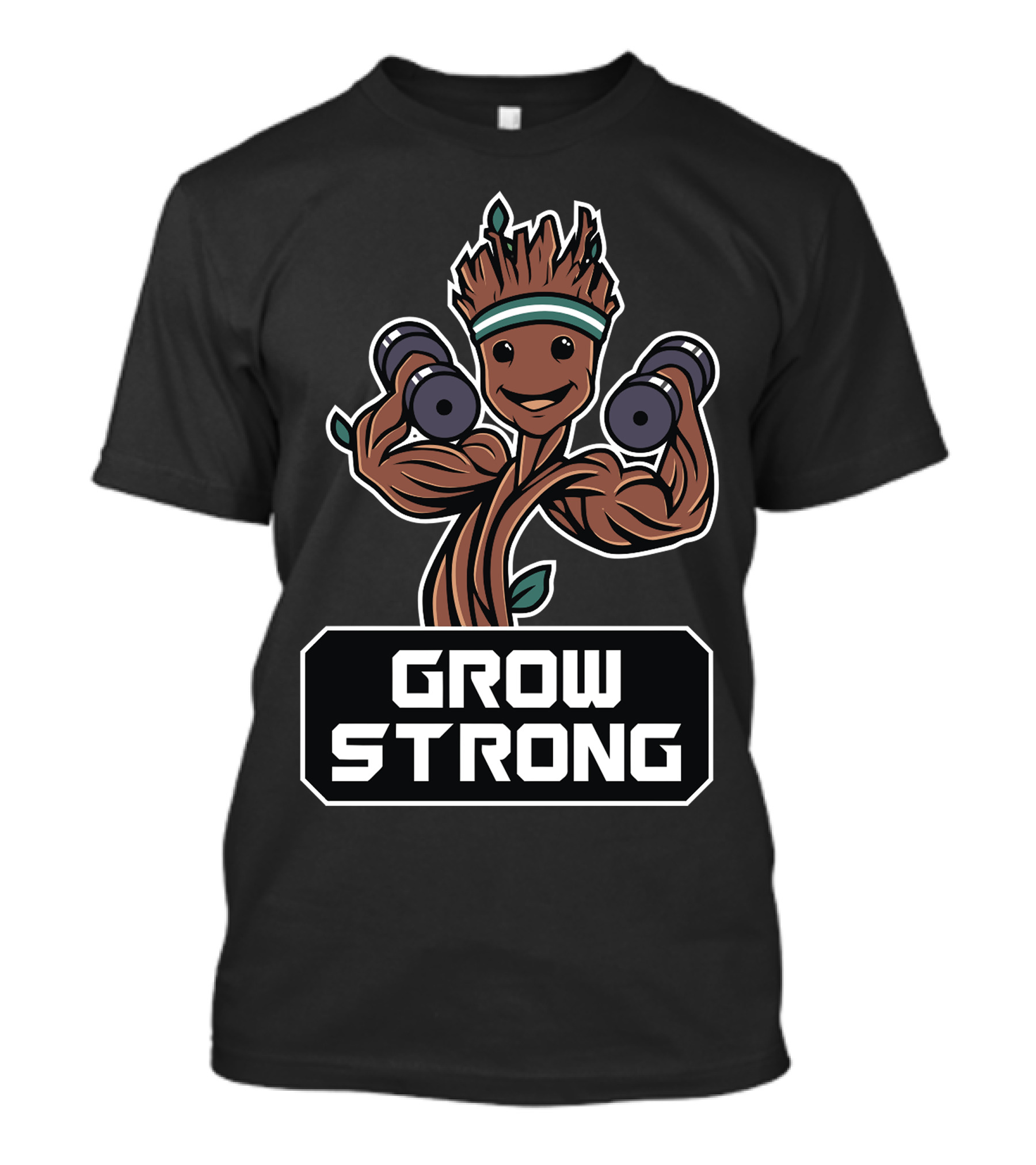 Baby Grow Strong Gym Plant Character Dumbbells T-Shirt