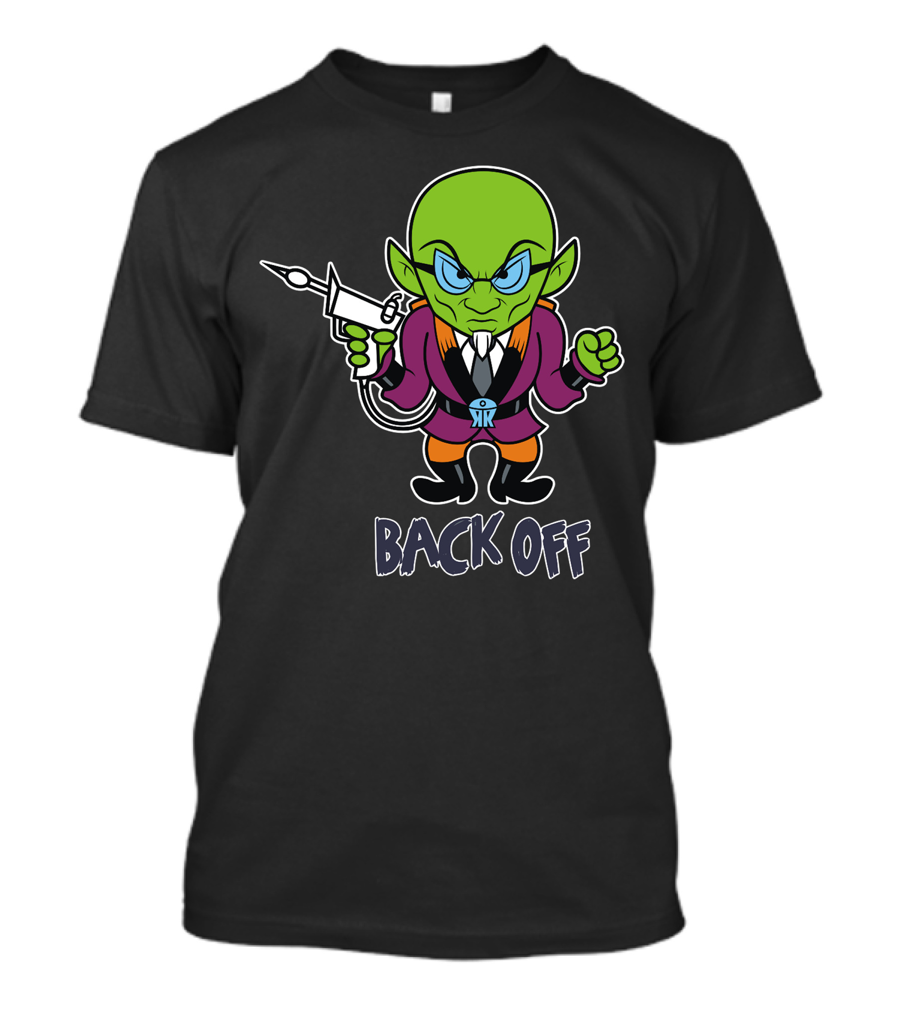 Back Off Alien Cartoon With Ray Gun T-Shirt