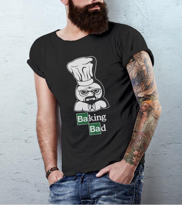 Baking Bad Chef Character Icon With Breaking Bad T-Shirt