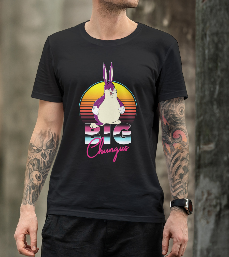Big Chungus Retro Sunset Graphics T-Shirt