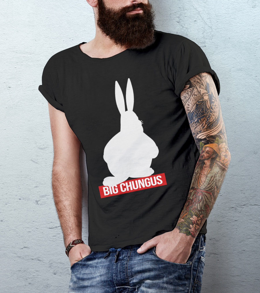 Big Chungus Meme Silhouette White Bunny Icon Classic T-Shirt
