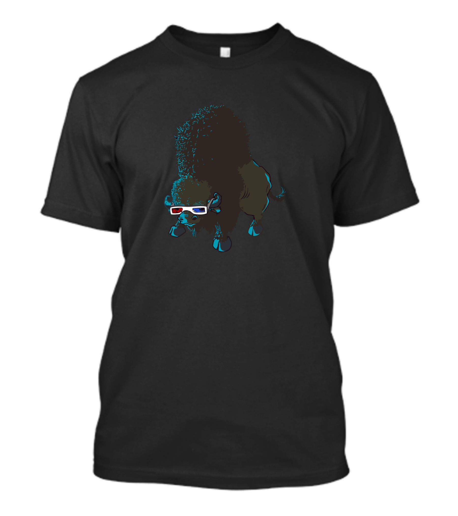 Bison Wearing 3D Glasses T-Shirt