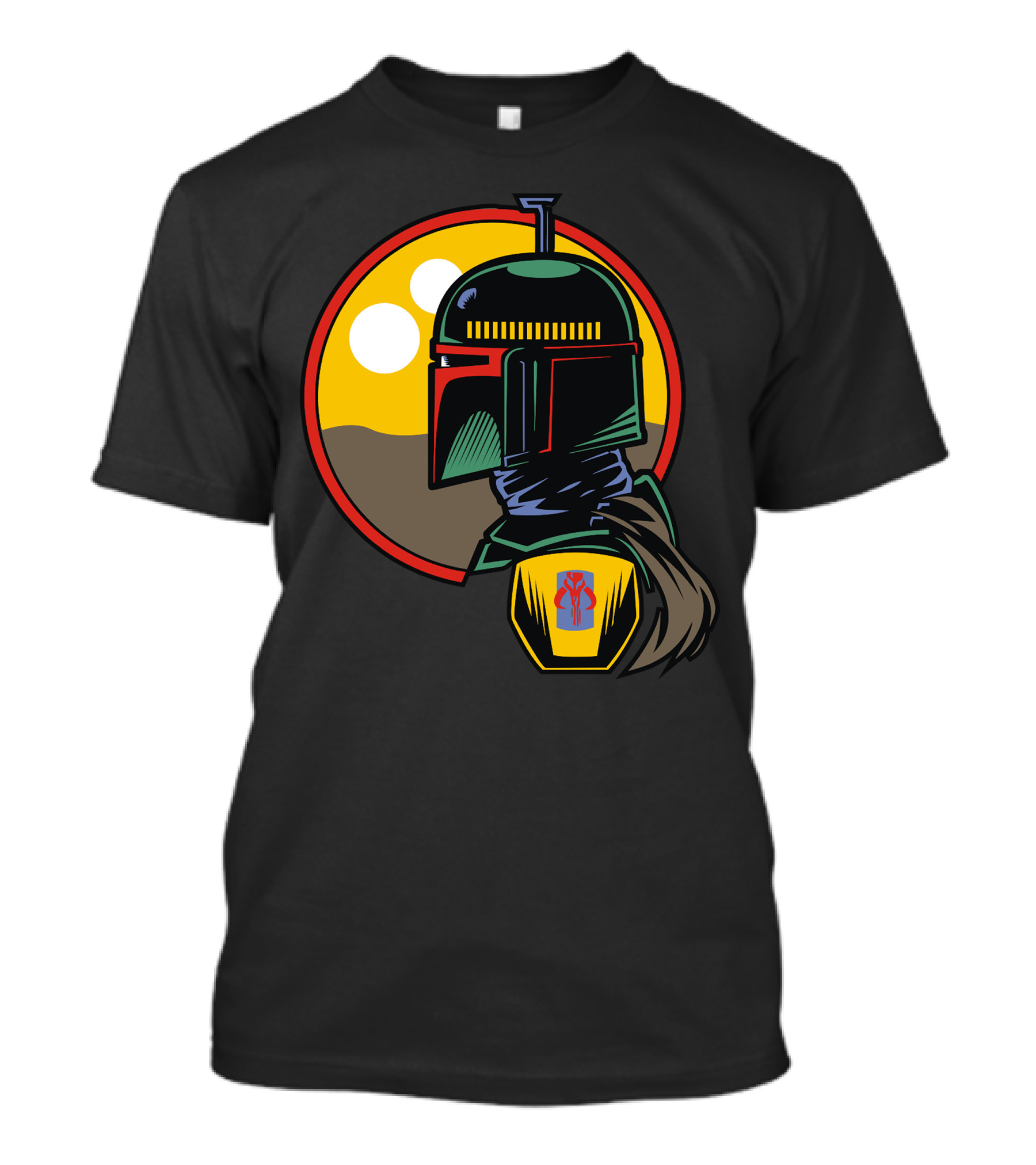 Boba Fett Twin Suns Desert Scene T-Shirt