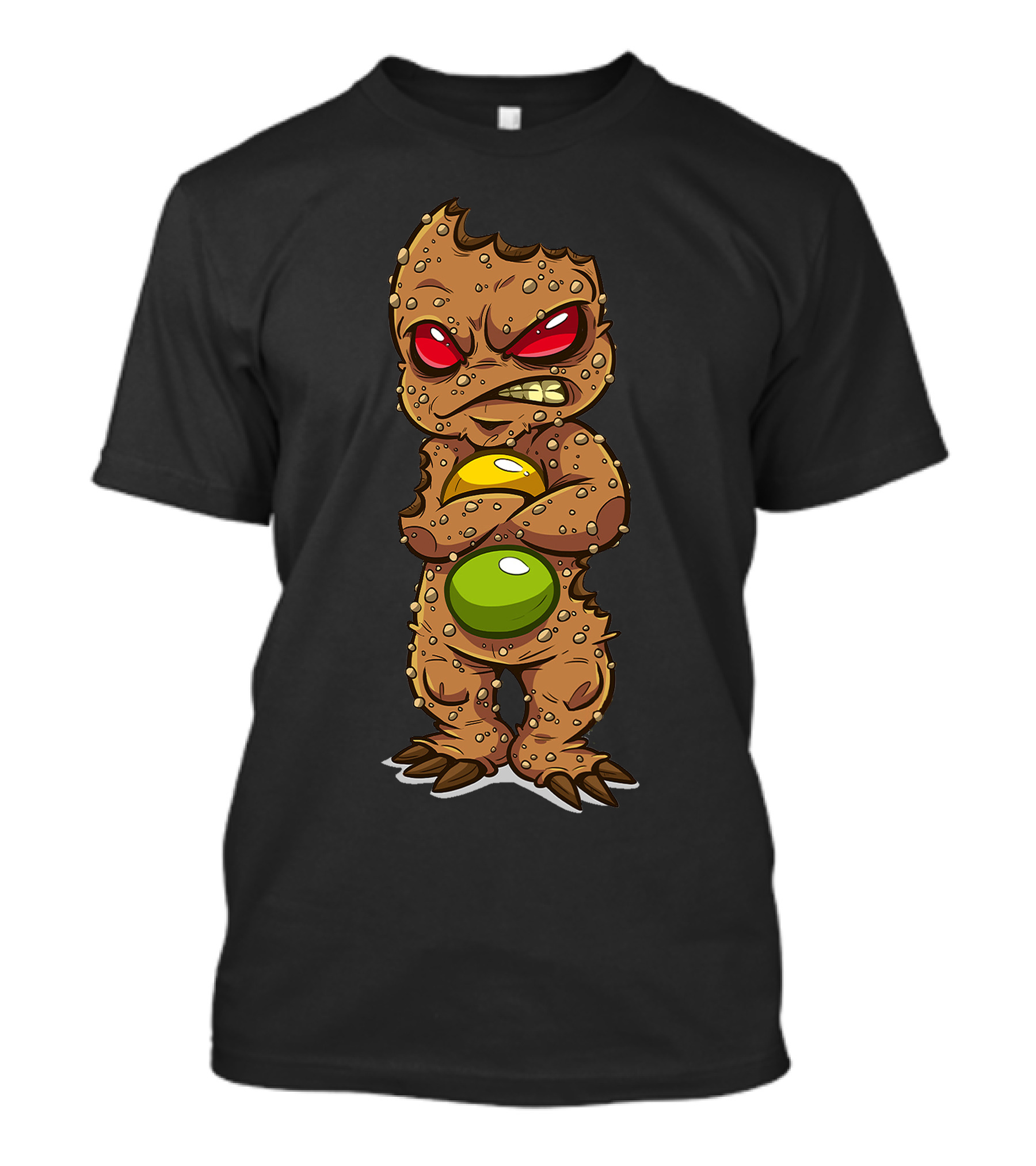 Boo Vs New Angry Monster With Red Eyes And Colorful Belly T-Shirt