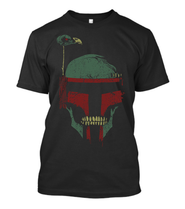 Bounty Skull Mandalorian Helmet With Bird Perch T-Shirt