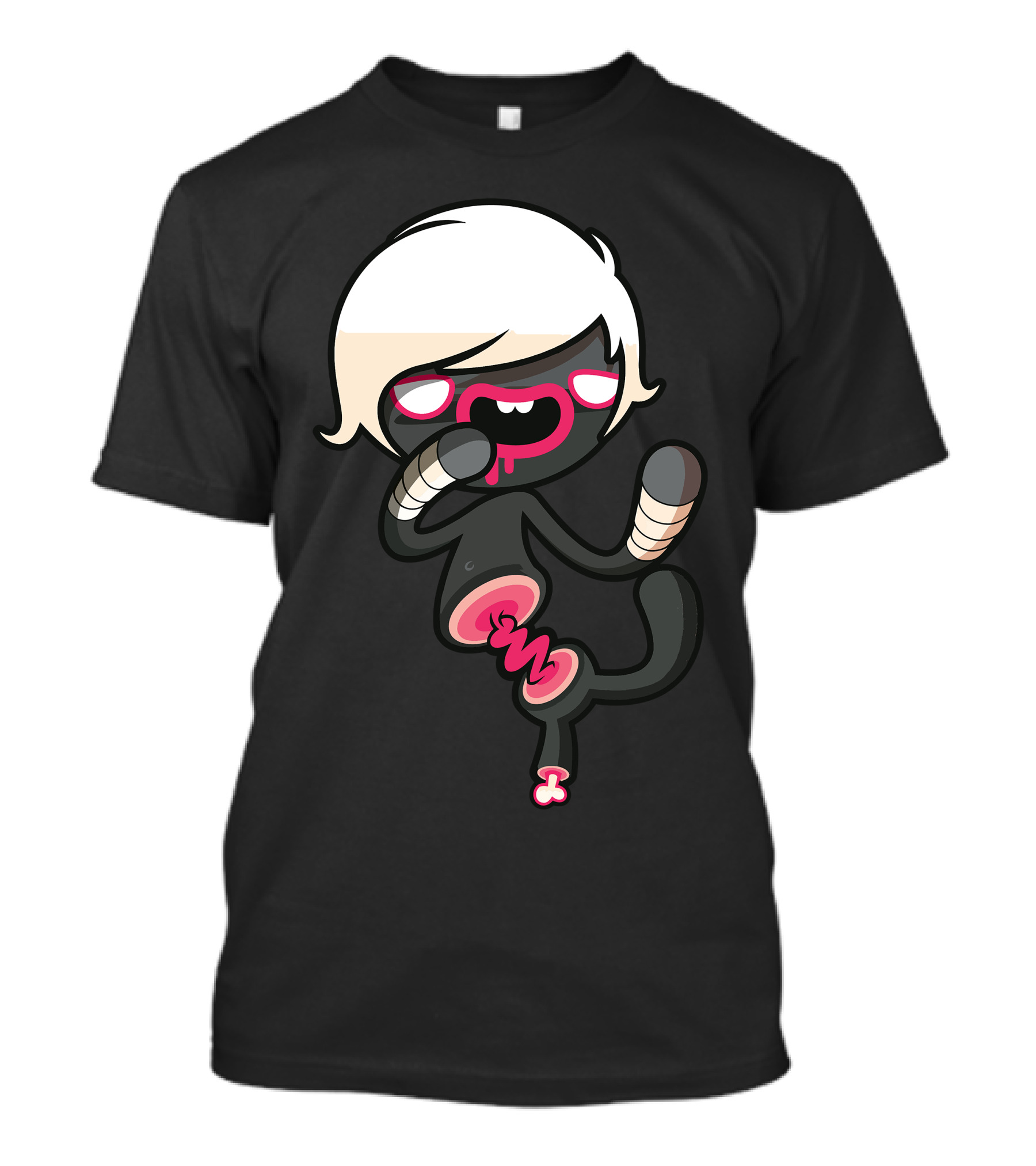 Boxing Dead Zombie Character With Blond Hair And Cartoon T-Shirt