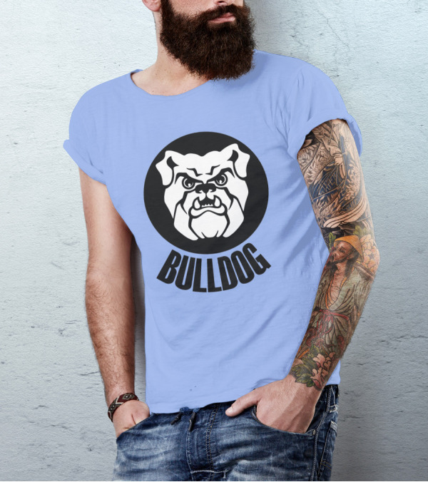 Bulldog Fierce Face Emblem T-Shirt