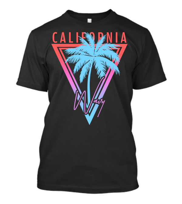 California Wavy Palm Tree Neon Triangle T-Shirt