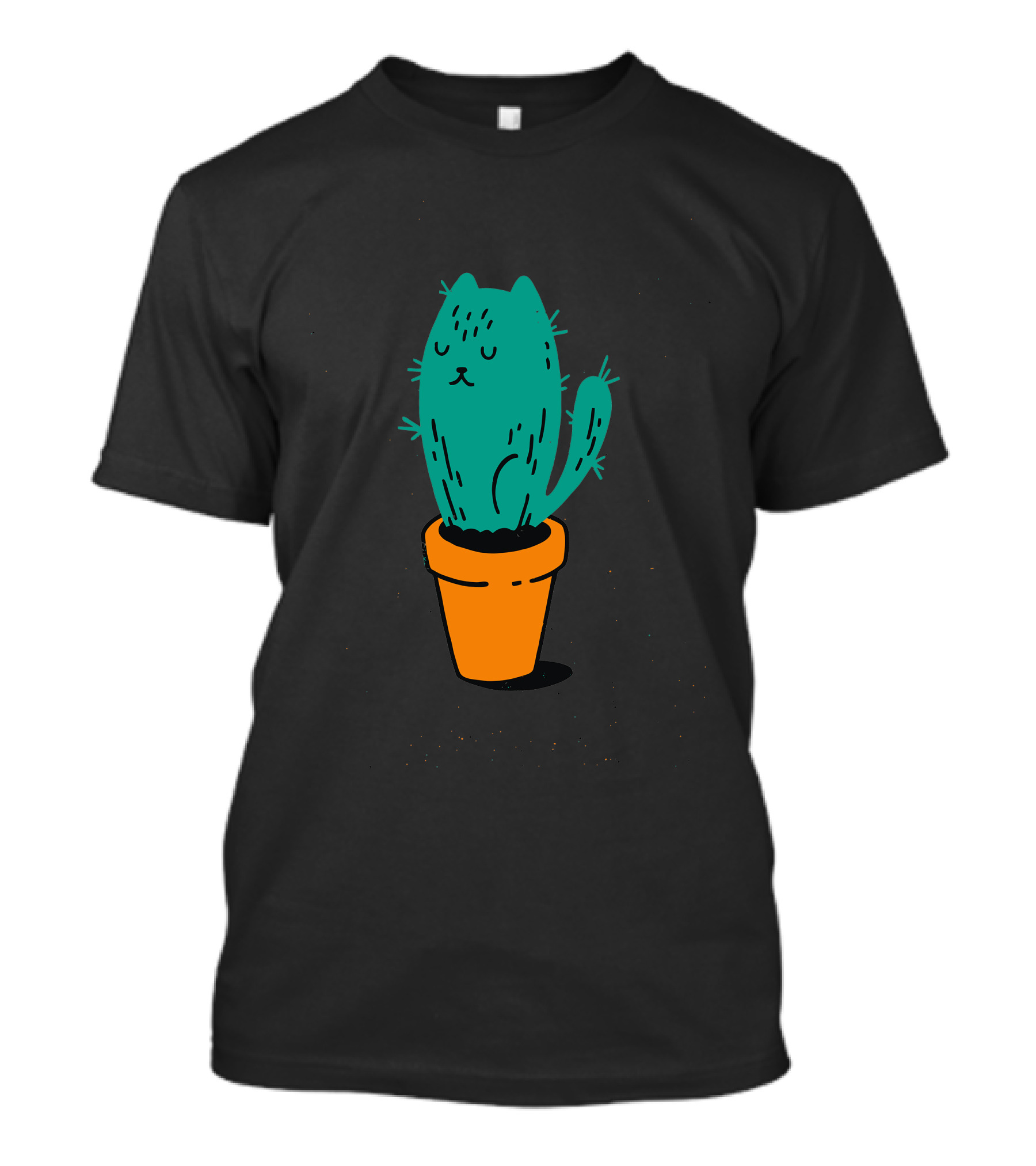 Cat Shaped Cactus In Clay Pot T-Shirt