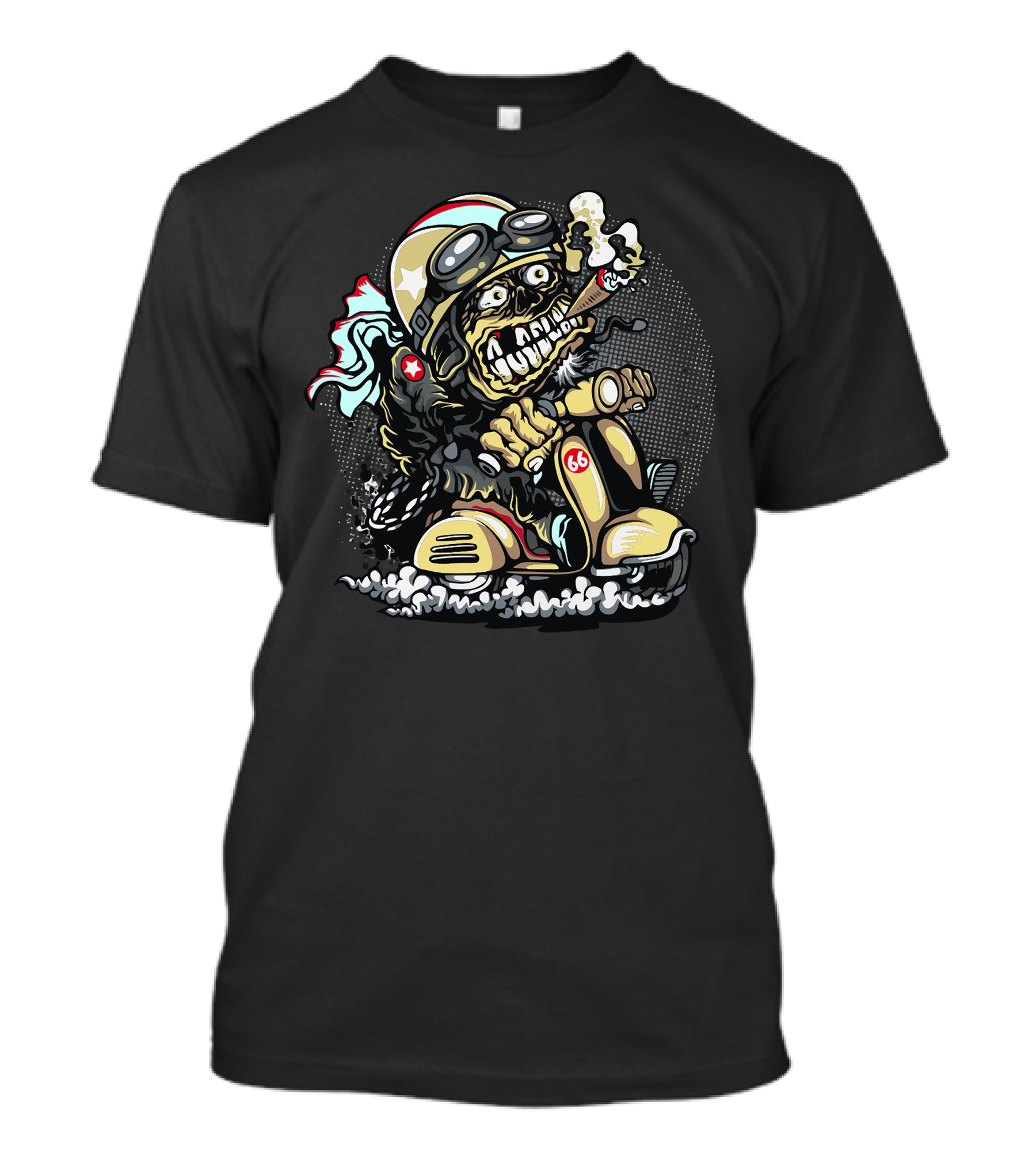 Crazy Biker Ape Smoking Cigar Riding Scooter 66 T-Shirt