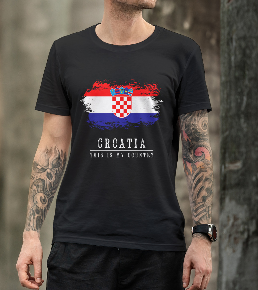 Croatia This Is My Country Flag Shield Emblem T-Shirt