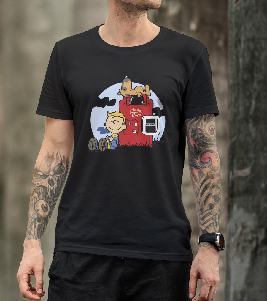 Dogmuts Nuka Cola Vault Boy Peanuts Style Crossover T-Shirt