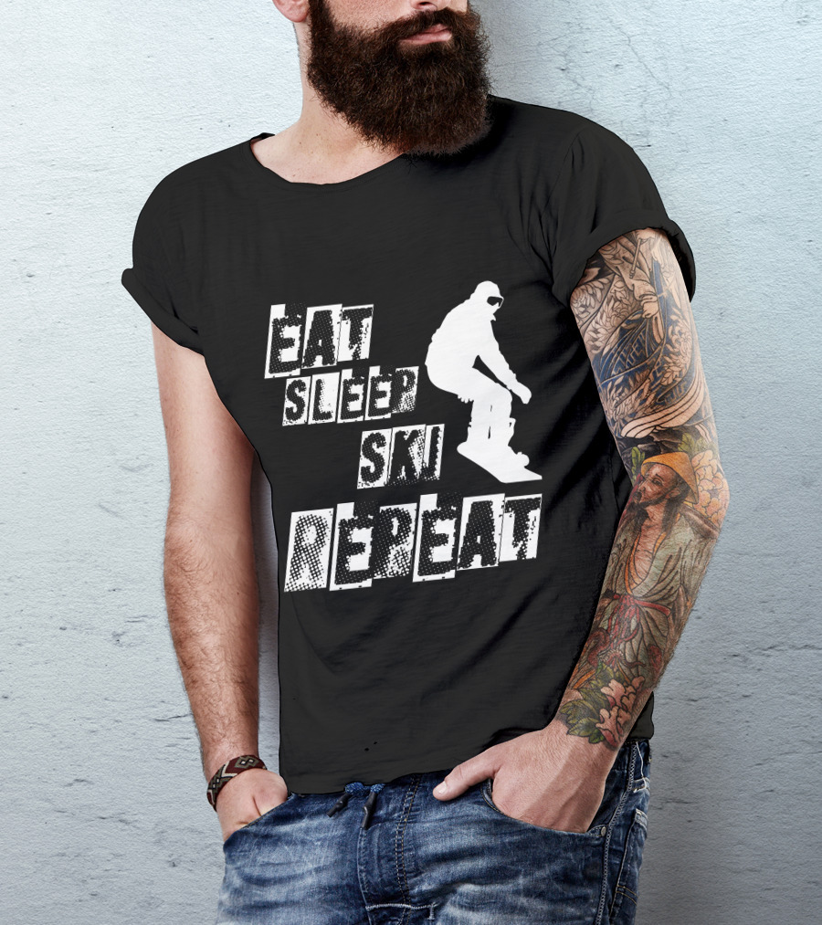 EAT SLEEP SKI REPEAT Snowboarding T-Shirt